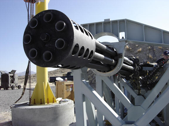 Close-up of a gatling gun
